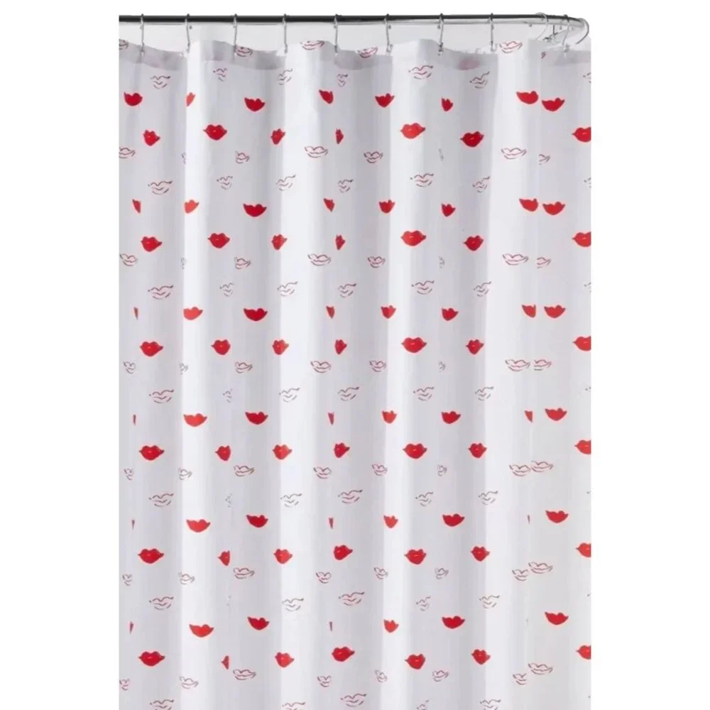 Room Essentials Red Lips Shower Curtain RED LIPSTICK NEW